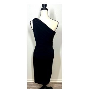 Maggie London one shoulder dress. Black. Size 12.